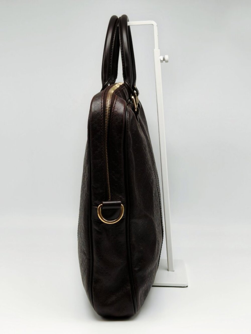 Gucci Brown GG Monogram Briefcase Handbag Top Handle - Picture 15 of 15